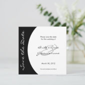 モダンな白黒保存日付カード セーブザデート (スタンド正面)