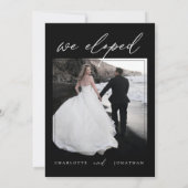 モダンな白黒写真の秘密結婚式 招待状 (裏面)