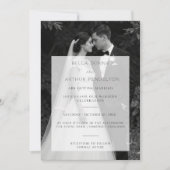 モダンな白黒写真の結婚式招待状 招待状 (正面)