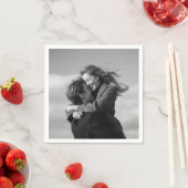 モダンな白黒写真の結婚式用ナプキン スタンダードカクテルナプキン (インサイチュ)