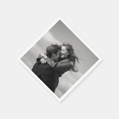 モダンな白黒写真の結婚式用ナプキン スタンダードカクテルナプキン (角)