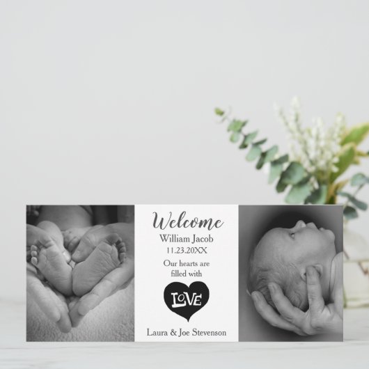 モダンな白黒写真の誕生の発表 案内状 (スタンド正面)