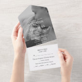 モダンな白黒写真の食事選択 RSVP オールインワン招待状 (貼ってはがせる)