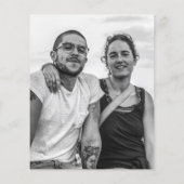 モダンな白黒写真 ウェディング招待状 (裏面)