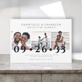 モダンな白黒写真 保存日 招待状