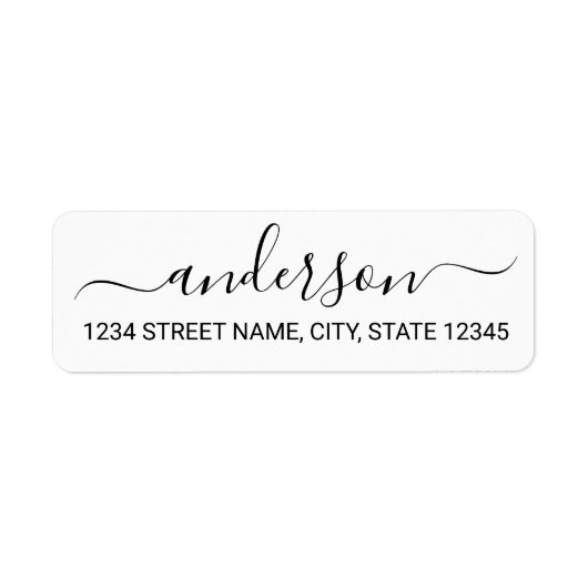 モダンな白黒原稿の差出人住所 ラベル (正面)