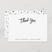 モダンな白黒原稿 サンキューカード (正面/裏面)