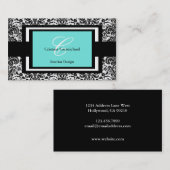 モダンな白黒名刺 名刺 (正面/裏面)