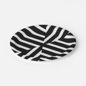 モダンな白黒固体ストライブ柄の紙皿 ペーパープレート (アングル)