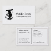 モダンな白黒大学院の個人的な個別指導 名刺 (正面/裏面)