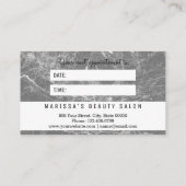 モダンな白黒大理石のアポイントメントカード 予約カード (裏面)