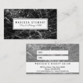 モダンな白黒大理石のアポイントメントカード 予約カード (正面/裏面)