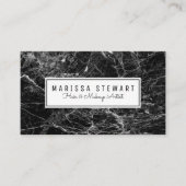 モダンな白黒大理石のアポイントメントカード 予約カード (正面)