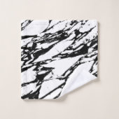 モダンな白黒大理石パターン バスタオルセット (ウォッシュタオル)