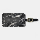 モダンな白黒大理石パターン ラゲッジタグ (正面横)