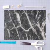 モダンな白黒大理石パターン 薄葉紙 (クラフト)