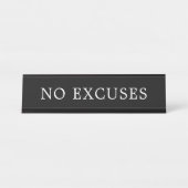 モダンな白黒弁解の印無し デスクネームプレート (正面)