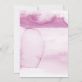 モダンな白黒水彩画のお茶会のピンク 招待状 (裏面)