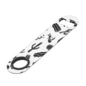 モダンな白黒水気が多いサボテンパターン スピード栓抜き (正面アングル)