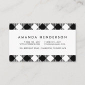 モダンな白黒点検のギンガムパターン 名刺 (裏面)