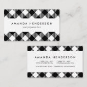 モダンな白黒点検のギンガムパターン 名刺 (正面/裏面)