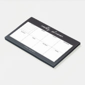 モダンな白黒週間プランナー ポストイット (アングル)