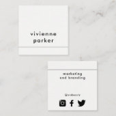 モダンな白黒|の会合媒体のネットワーキング スクエア名刺 (正面/裏面)