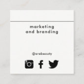 モダンな白黒|の会合媒体のネットワーキング スクエア名刺 (裏面)