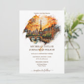 モダンな目的地ウェディング パリ エッフェル塔 招待状 (スタンド正面)