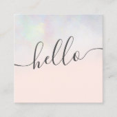 モダンな真珠のnacreのグラデーションな赤面のピンクこんにちは スクエア名刺 (正面)