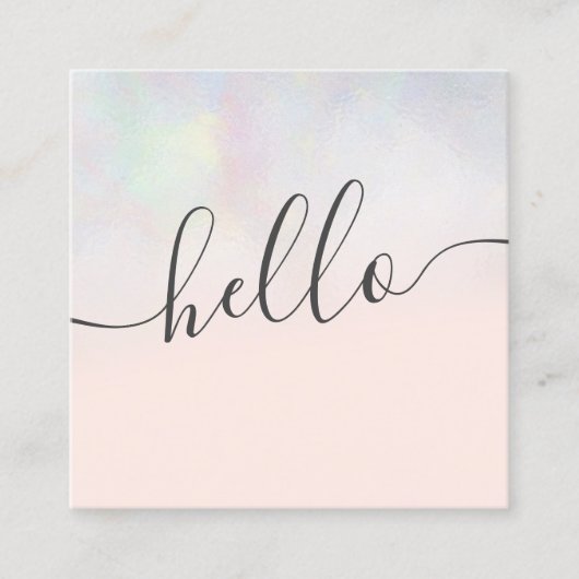 モダンな真珠のnacreのグラデーションな赤面のピンクこんにちは スクエア名刺 (正面)