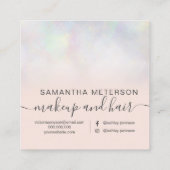 モダンな真珠のnacreのグラデーションな赤面のピンクこんにちは スクエア名刺 (裏面)