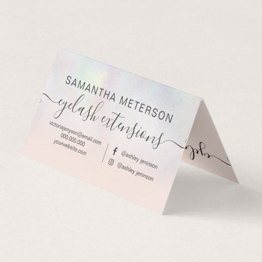 モダンな真珠のnacreのグラデーションな赤面の目のアフターケア 名刺 (裏面)