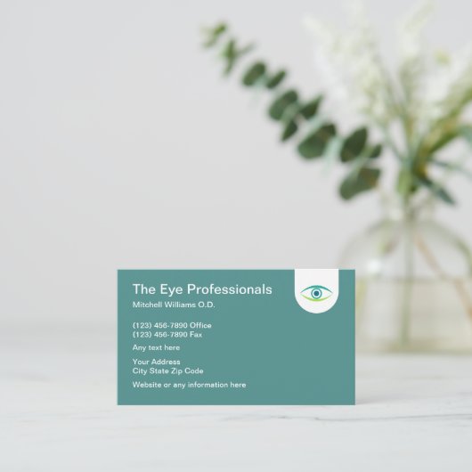 モダンな眼科医の名刺 名刺 (スタンド正面)
