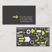 モダンな矢の緑の名刺 名刺 (正面/裏面)