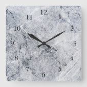 モダンな石造りの一見のスタイリッシュな灰色の石パターン スクエア壁時計 (正面)