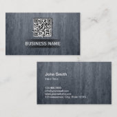 モダンな石造りの背景のカッコいいQRコード 名刺 (正面/裏面)