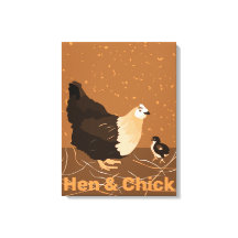 モダンな砂橙色の雌鶏とひよこのキッチン