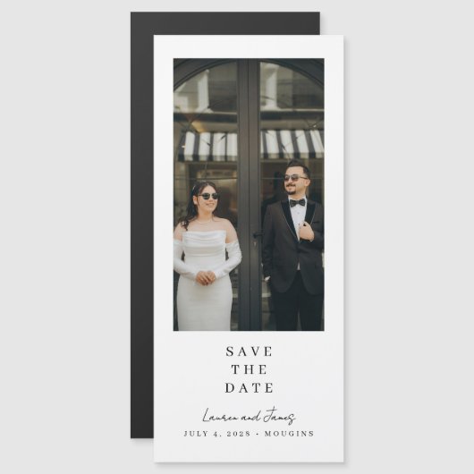 モダンな磁石式結婚式Save The Date (正面/裏面)
