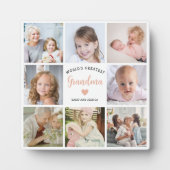 モダンな祖母 8 フォト コラージュ ピンク ハート フォトプラーク (正面)