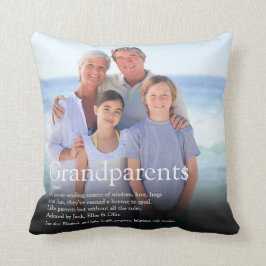 モダンな祖父母の楽しい定義写真 クッション