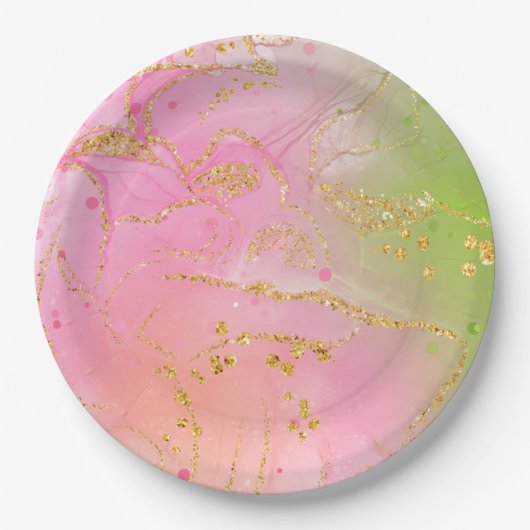 モダンな祝祭のためのトレンディな丸型紙皿 ペーパープレート (正面)