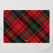 モダンな祝賀 赤いタータン柄 ノンフォト ビジネス ゴールド 箔シーズンカード (裏面)