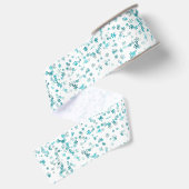 モダンな祭りの雪の結晶の喜び 白 黒 緑 グログランリボン (裏面)