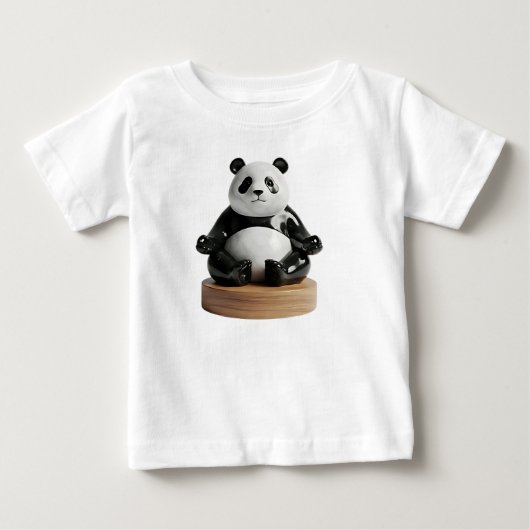 モダンな禅の居間のパンダ像 ベビーTシャツ (正面)