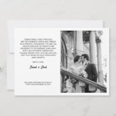 モダンな私たちはこっそり黒と白の新婚写真 招待状 (裏面)