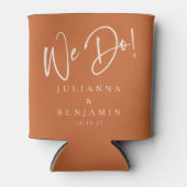 モダンな私たちはエレガントなカスタムバーントオレンジウェディング 缶クーラー (正面)
