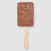 モダンな秋のウェディング テラコッタ ゴールド プログラム ハンドファン (正面)