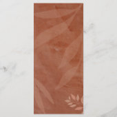 モダンな秋のウェディング テラコッタ ゴールド リーフ メニュー (裏面)