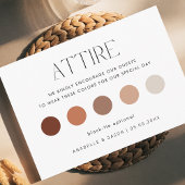 モダンな秋のカラーパレット ウェディングゲストドレスコード エンクロージャーカード